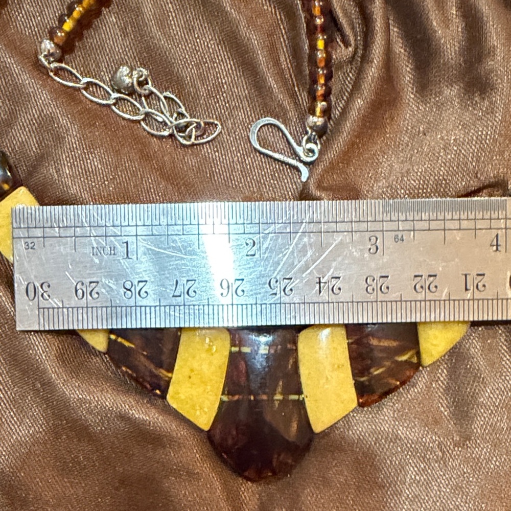 Jay King Amber and Yellow Gemstone Necklace- sterling silver (185) - Picture 5 of 6